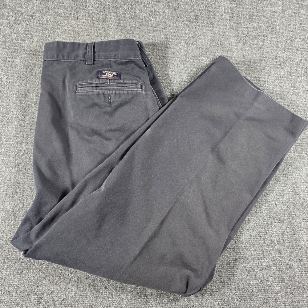 Polo Ralph Lauren Andrew Pant Mens 36x30 Navy Pleated Chino Classic Sport Formal